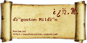 Ágoston Milán névjegykártya